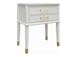 Westerleigh | Mesa de cabeceira com 2 gavetas em MDF Branco