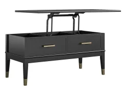 Westerleigh | Mesa de centro com tampo elevatório em MDF preto