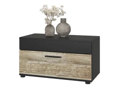Wohnzimmerschrank carvalho preto/areia 70.8x35.3x38.9 berno