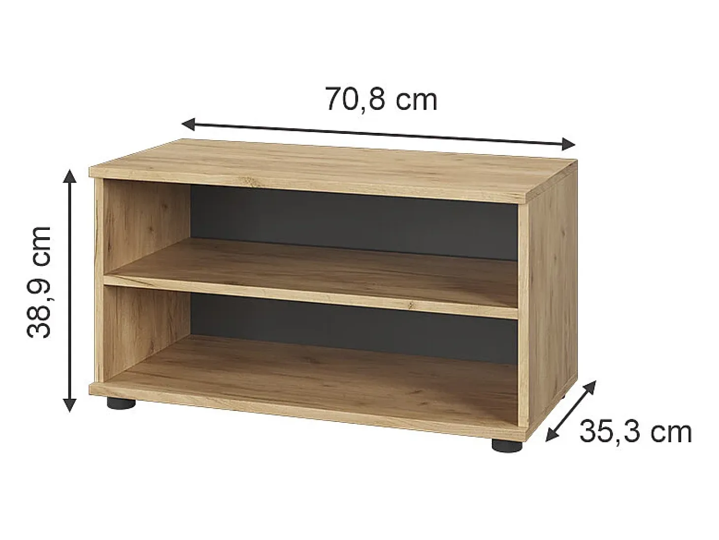Wohnzimmerschrank carvalho goldkraft/antracite 70.8x35.3x38.9 berno