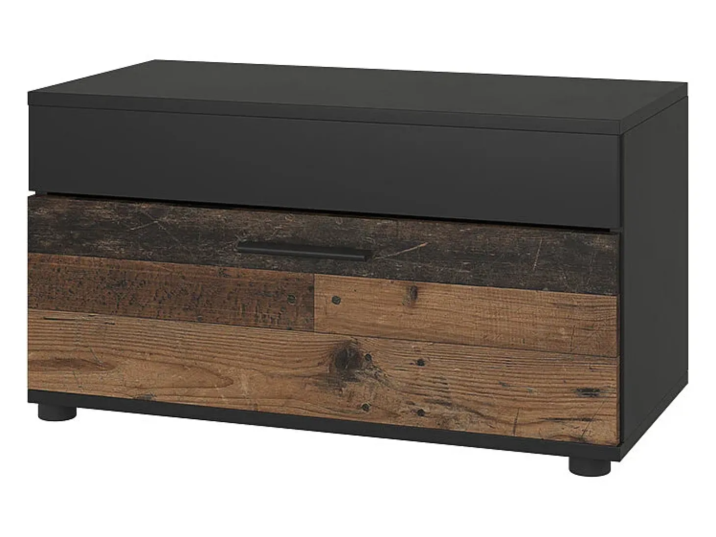 Wohnzimmerschrank preto/estilo antigo 70.8x35.3x38.9 berno