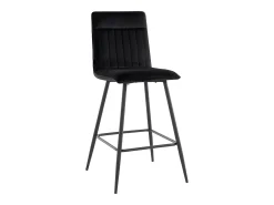 Zeta | Conjunto de 2 banquetas de bar em veludo preto